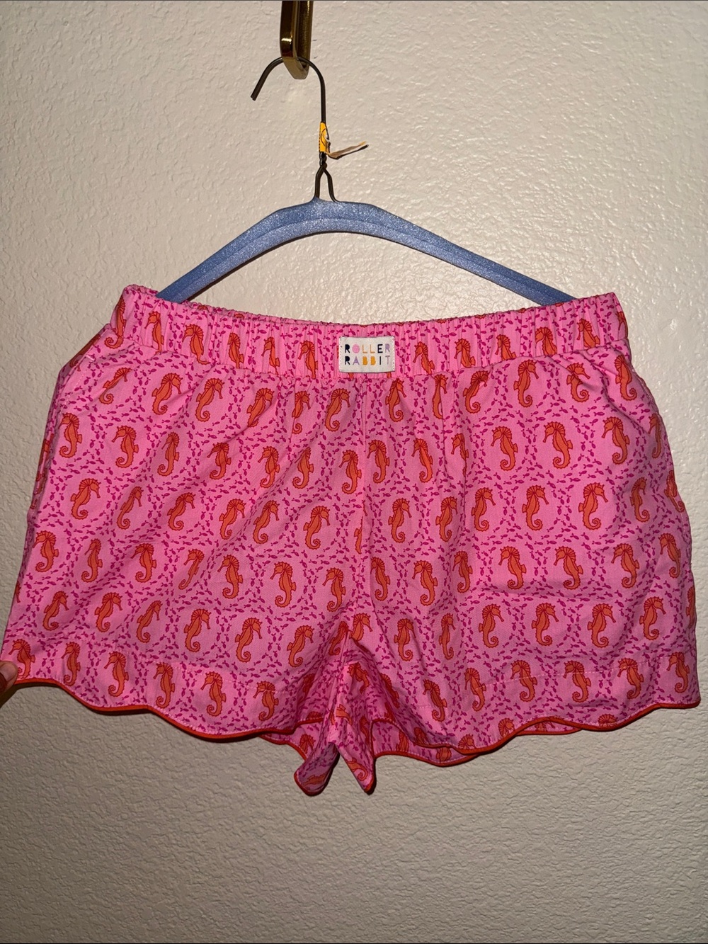 Roller Rabbit Pink with Orange Seahorse Pajama Shorts